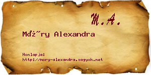 Móry Alexandra névjegykártya